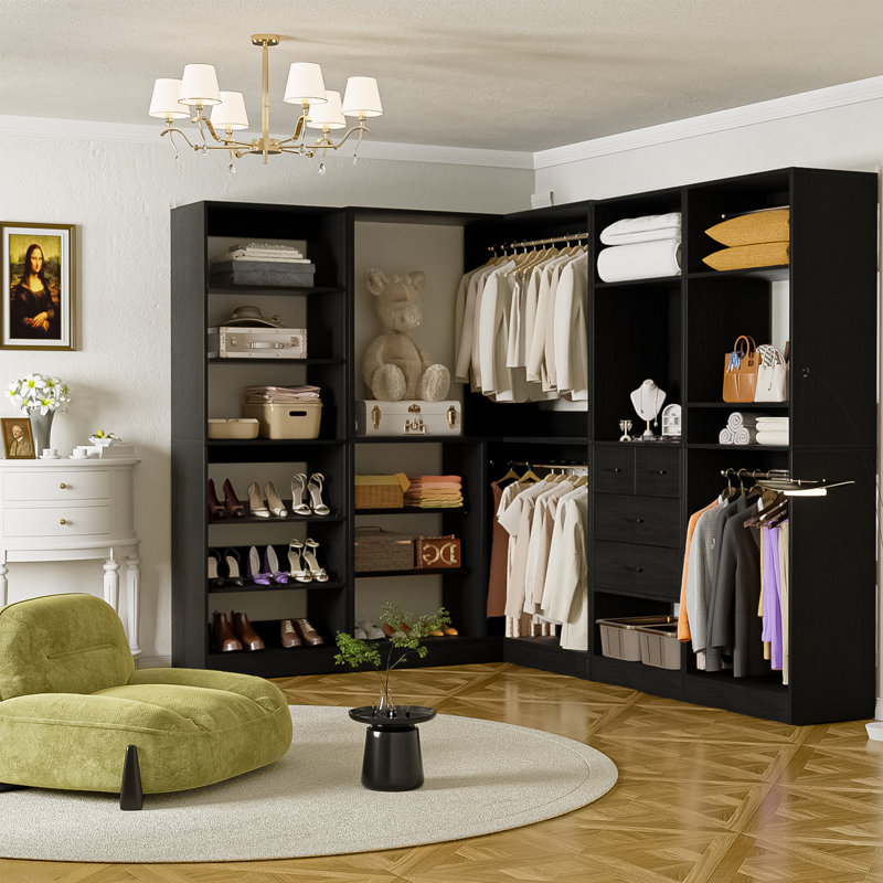 Latitude Run® Navada Freestanding Closet System with Mirror | Wayfair